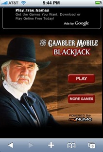 The Gambler Mobile Blackjack screencap