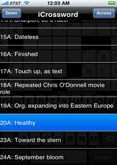 icrossword native iphone crossword app