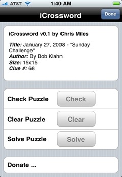 icrossword native iphone crossword app