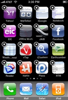 iPhone firmware 1.1.3, jiggly icons