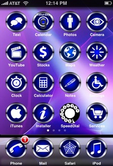 Blue Chrome iPhone theme screencap