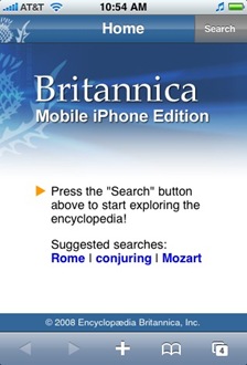 Mobile Britannica iPhone version