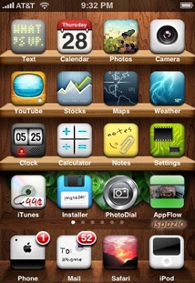 iWood Realize iPhone theme