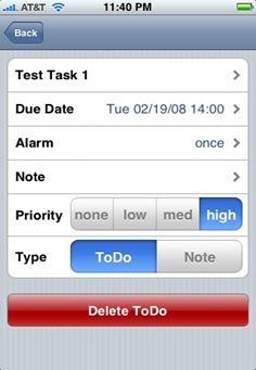 MobileToDoList iPhone app