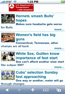 chicago tribune iPhone site