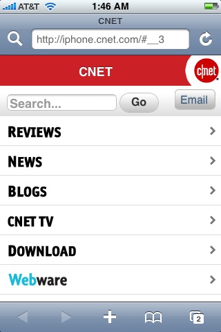 CNET iPhone site 1