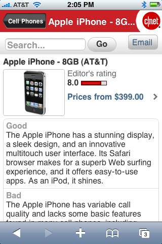 CNET iPhone site 3