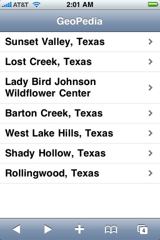 GeoPedia Cap 1 GeoPedia iPhone native app