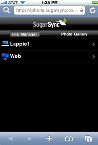 Sugarsync on iPhone