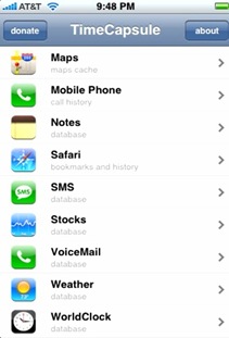 TimeCapsule iPhone backup app