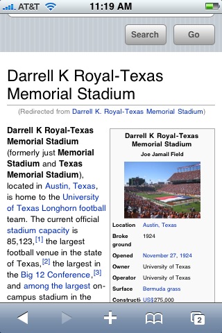 Wikipedia iPhone web app