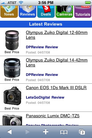 Cameratown iPhone site