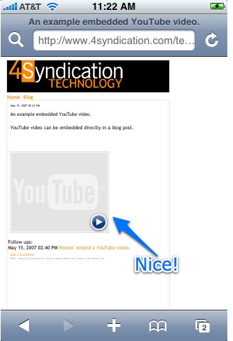 iPhone OS 2.0 embedded YouTube support