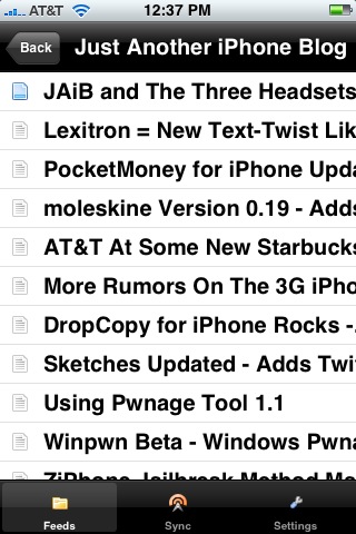 Google Reader native iPhone app
