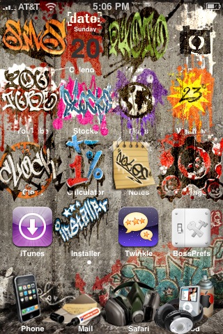 Graffiti iPhone Summerboard theme Graffiti iPhone Summerboard theme
