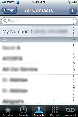 iPhone Contacts search