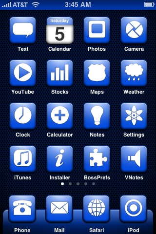 Monodrome Blue iPhone Summerboard theme