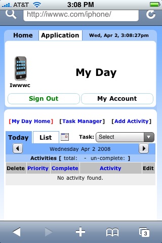 My Day iPhone task and activity manager My Day iPhone task and activity manager