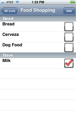 ShopList iPhone application ShopList iPhone application