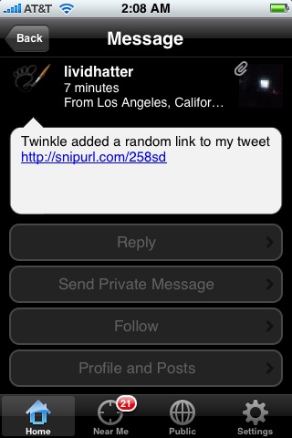 Twinkle adds clickable links