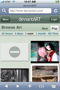 deviantART on iPhone