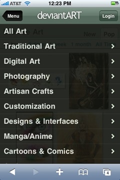 deviantART on iPhone