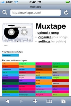 Muxtape on iPhone