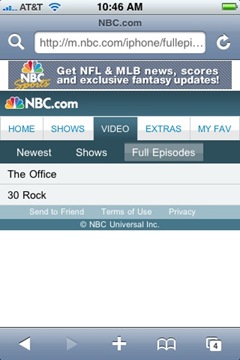 Full episodes of The Office on the iPhone