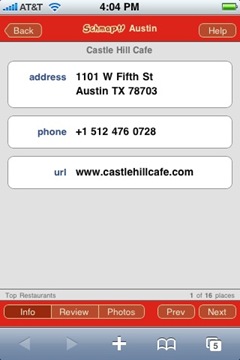 Schmap.com on iPhone