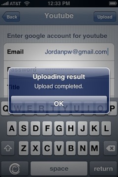 Upload video to YouTube on iPhne