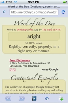 Word of the Day on iPhone