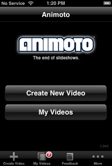 Animoto iPhone app