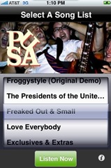 Presidents Music - PUSA iPhone app Presidents Music - PUSA iPhone app