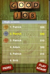 WordFu on the iPhone WordFu on the iPhone
