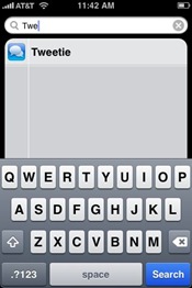 spoltight search on iPhone spoltight search on iPhone