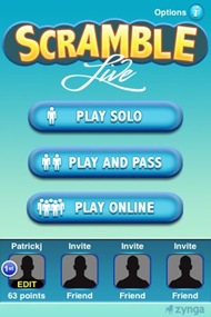 Scramble Live for iPhone Scramble Live for iPhone