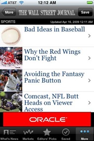 Wall Street Journal on iPhone Wall Street Journal on iPhone