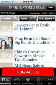 Wall Street Journal Mobile Reader for iPhone Wall Street Journal Mobile Reader for iPhone