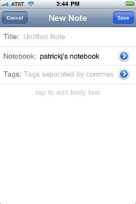 Evernote on iPhone Evernote on iPhone