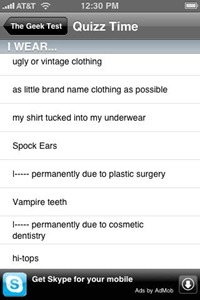 Geek Test app