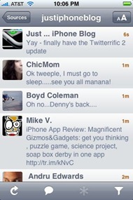 Twitterrific on iPhone Twitterrific on iPhone
