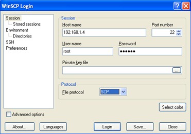 iPhone WinSCP SSH settings iPhone WinSCP SSH settings