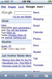 iGoogle on iPhone iGoogle on iPhone