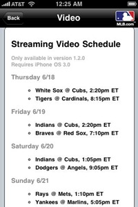 MLB At Bat live games schedule