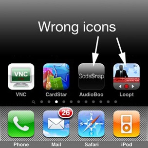 wrong icons in iPhone OS 3.0