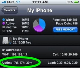 iPhone 3GS free memory