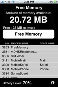 Free Memory iPhone app