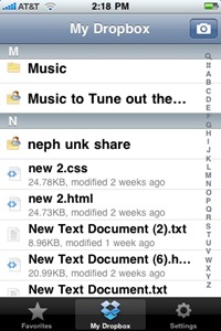 Dropbox iPhone app