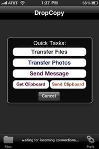 DropCopy on iPhone