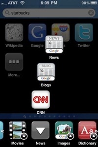 Universal search on iPhone Universal search on iPhone